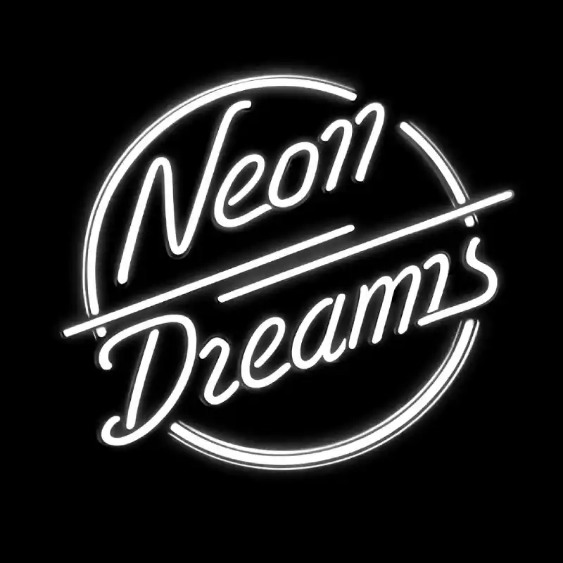 Neon dreams black and white logo